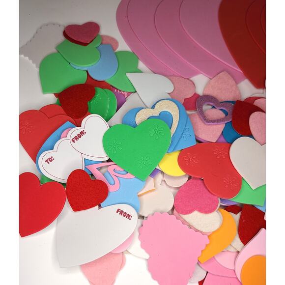 Heart Stickers Lot of 200 Foam Kids Crafting Scrapbooking Valentine - Picture 5 of 7